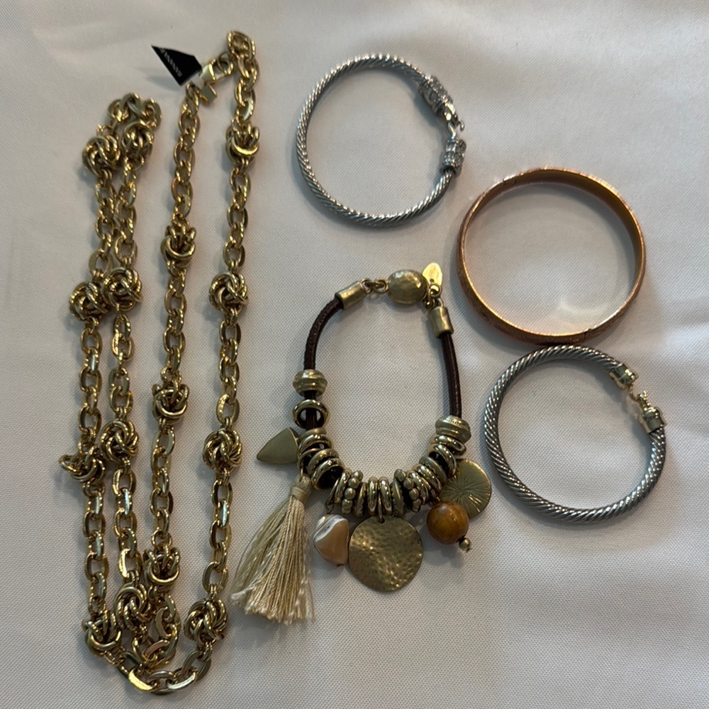 Jewelry lot bracelets and necklace